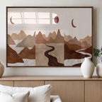 Boho Wall Art Canvas Print Set | Mid-Century Bohemian Wall Artwork, Boho Neutral