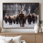 Bison Wall Art Canvas Print, Bison Herd Canvas Wall Art