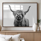 Fanny Scottish Highland Cow Cattle Art Print Farmhouse Wall Art Canvas Print