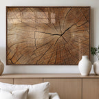 Tree Ring Canvas Art, Rustic Wood Grain Wall Art, Tree Slice Decor for Modern Homes