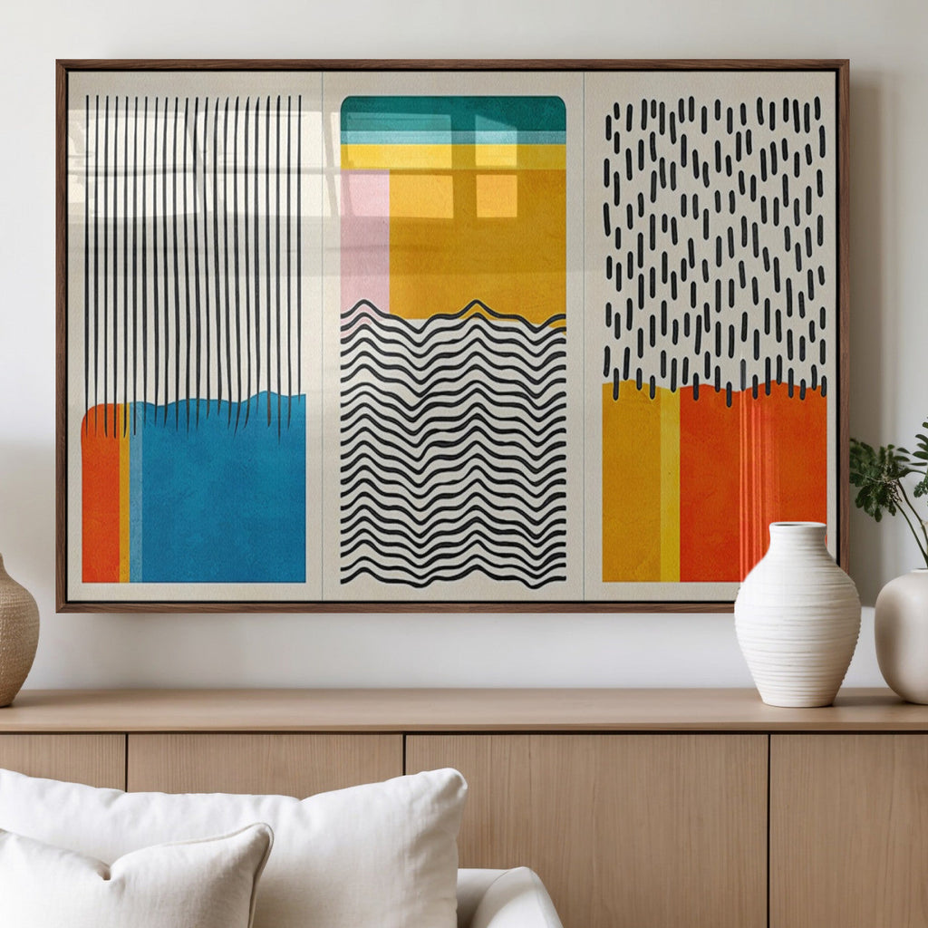 Canvas Print Wall Art Abstract Illustration Art Boho, Framed Abstract Boho Art