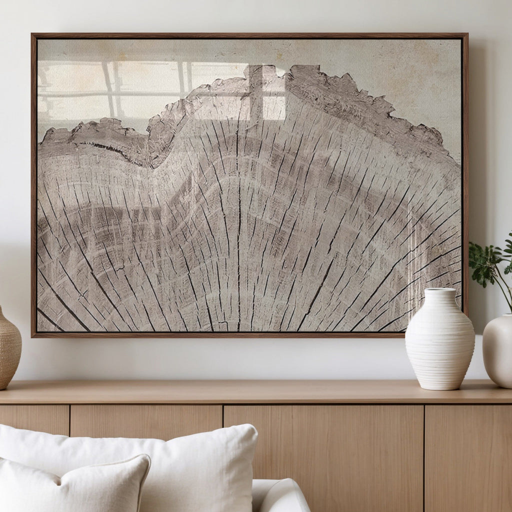 Tree Ring Wall Art Triptych, Rustic Wood Ring Canvas Print