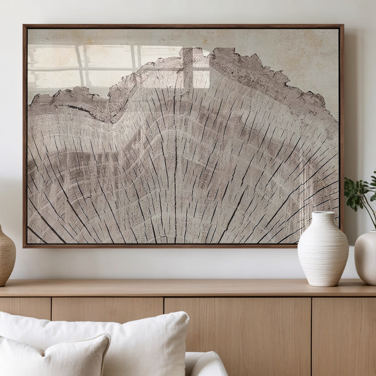 Tree Ring Wall Art Triptych, Rustic Wood Ring Canvas Print