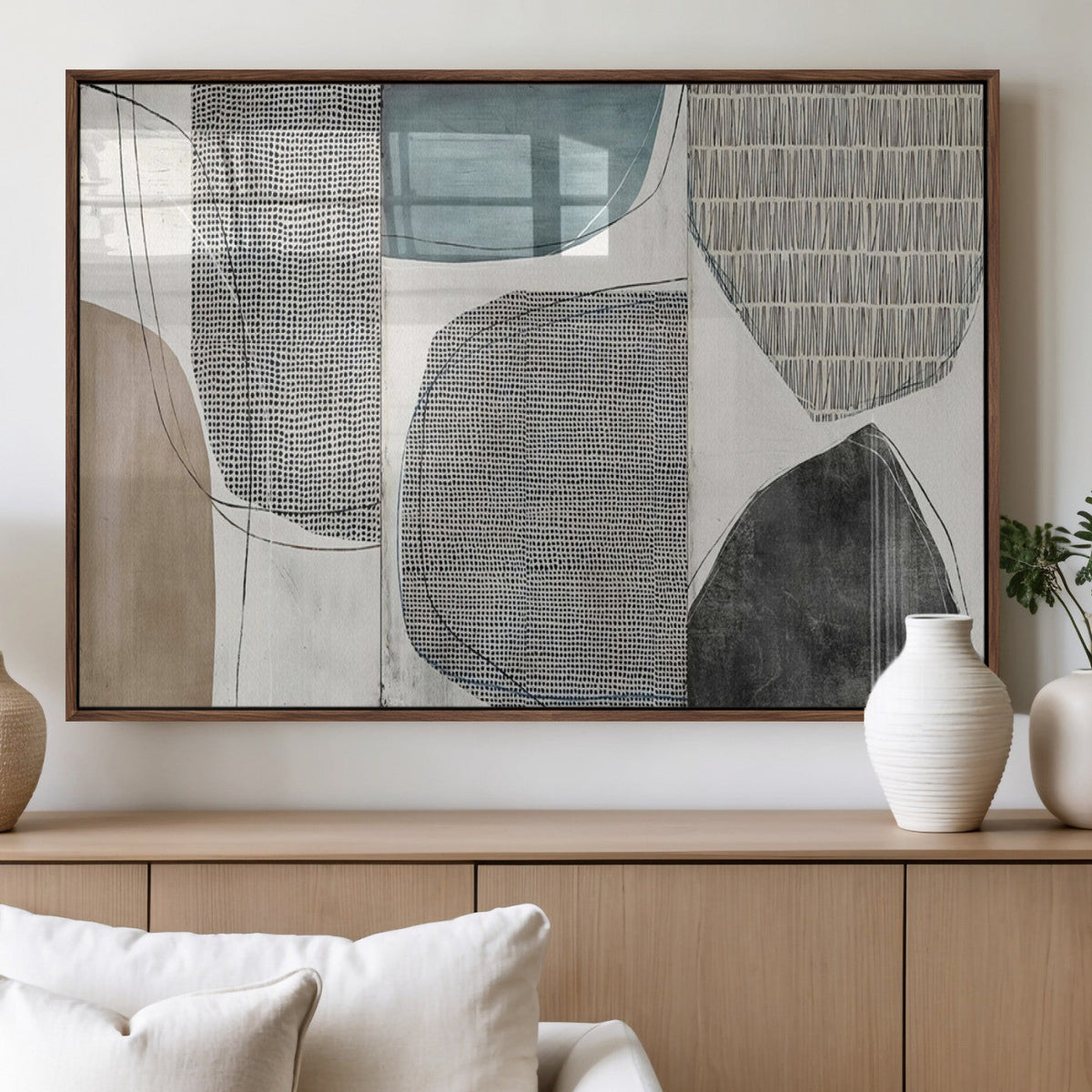 Canvas Print Wall Art Abstract Art Boho, Framed Boho Decor