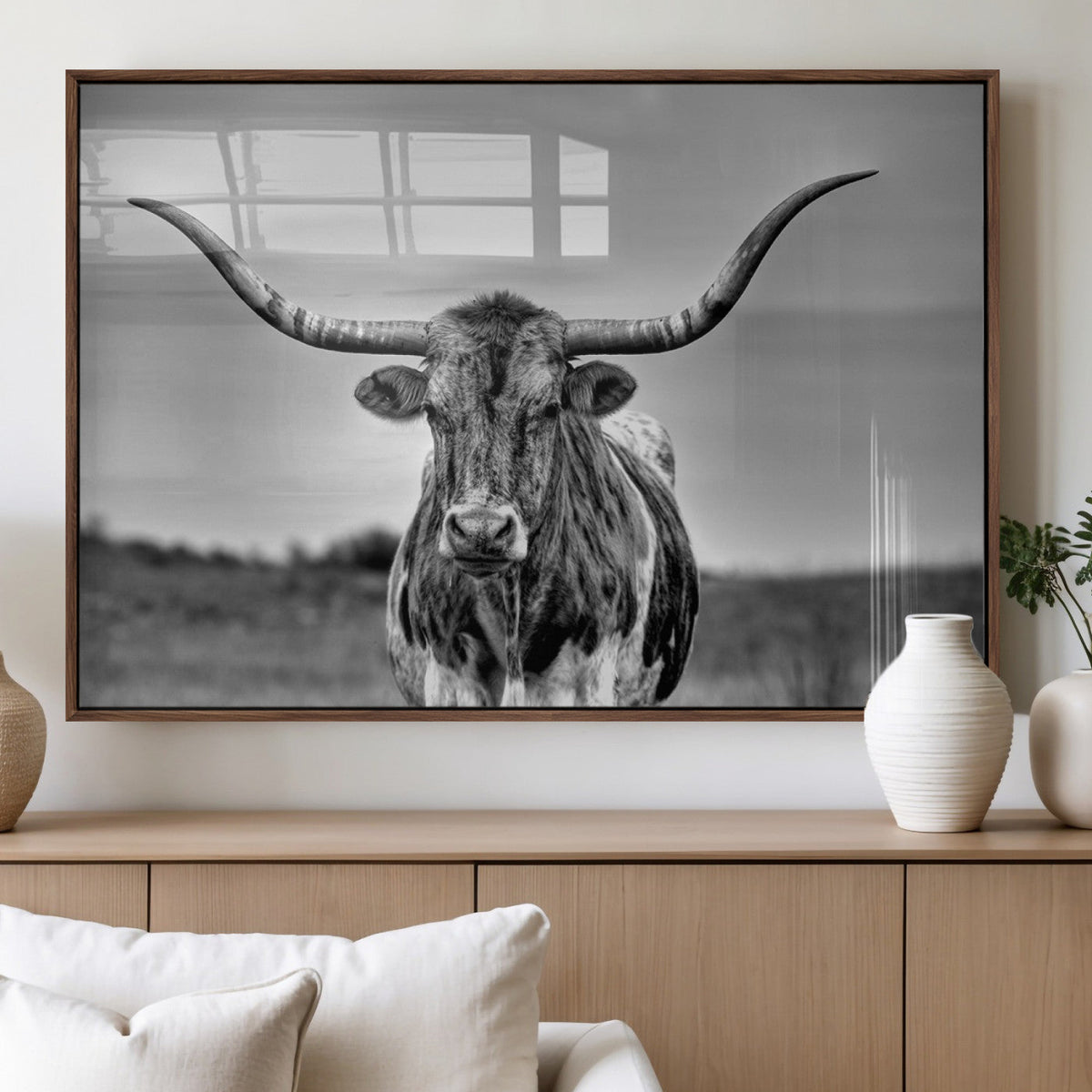 Texas Longhorn Cow Wall Art, Texas Longhorn Canvas, Cattle