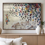 Banksy Wall Art - Banksy Girl Butterfly Graffiti Wall Art