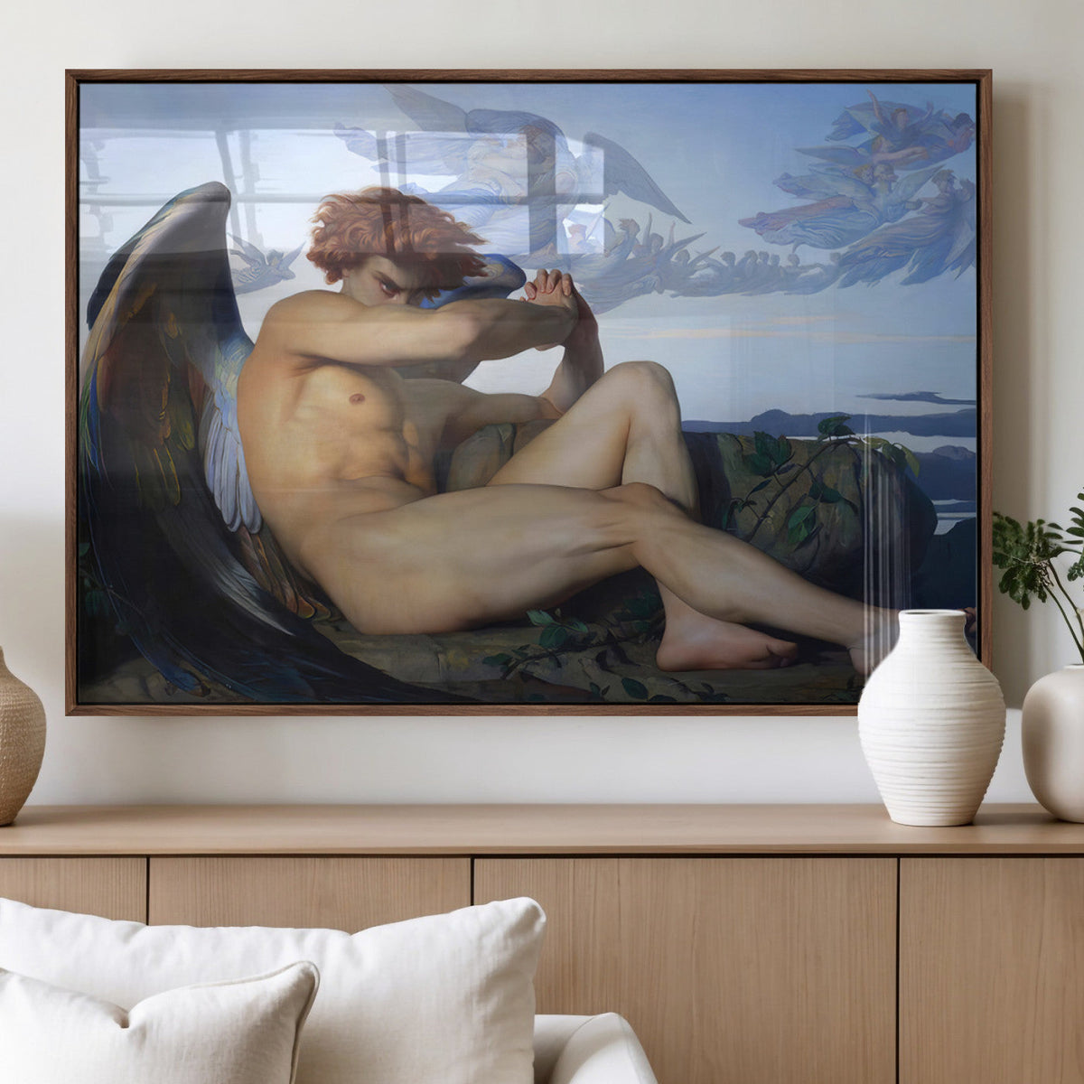 Fallen Angel Wall Art Canvas Print, Alexandre Cabanel Classic Art Reproduction