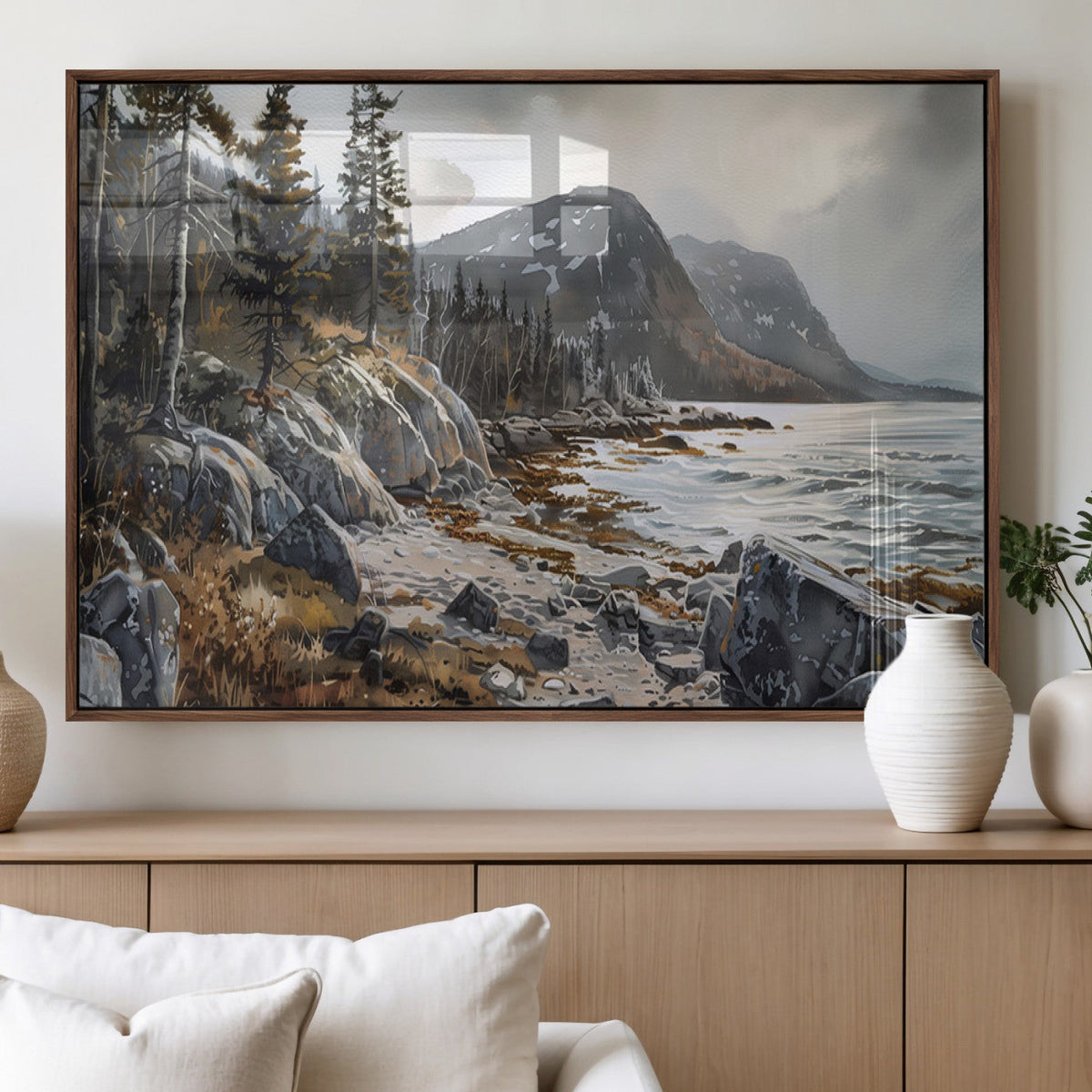 Serene Coastal View of Acadia National Park