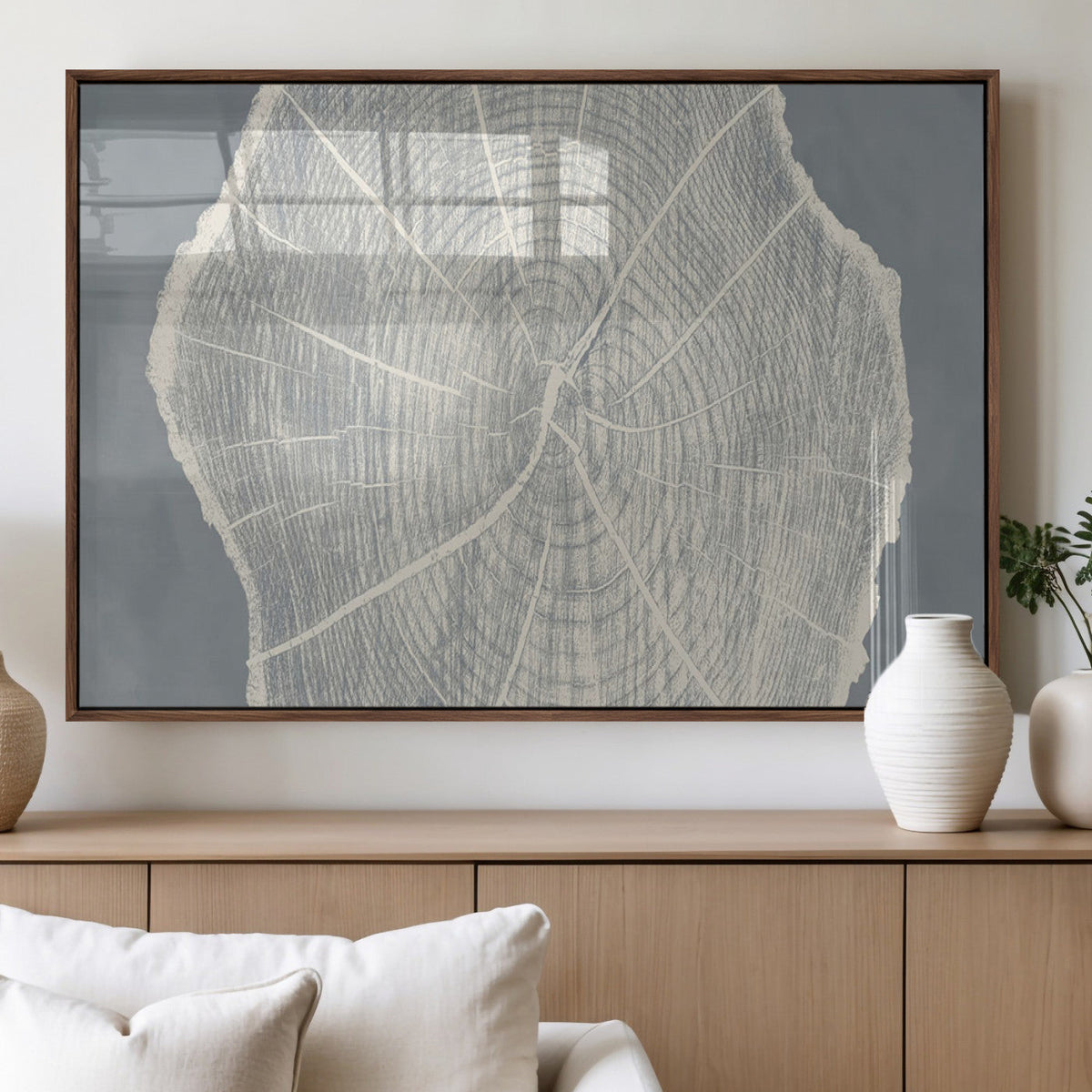Abstract Tree Ring Wall Art Canvas Print, Framed and Ready to Hang