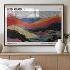 Framed Yayoi Kusama 1986 Wall Art Print | Japanese Wabi Sabi Vibrant Abstract Landscape Canvas