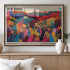Yayoi Kusama Wall Art Canvas Print, Abstract Art, Large Framed Print, Japanese Wabi Sabi Wall Art
