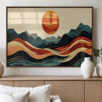Mountain Triptych Wall Art Canvas Print | Western Boho Pine Tree Nature Print