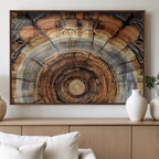 Tree Rings Wall Art Canvas Print, Rustic Wood Grain