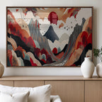 Abstract Mountain Wall Art Canvas Print | Vibrant Stylized Landscape