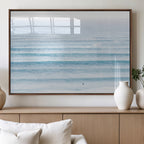 Ocean Wave Surfer Wall Art | Framed Minimal Seascape Canvas