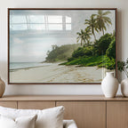 Relaxing Beach Wall Art Canvas Print, Framed Ocean View Coastal Serenity