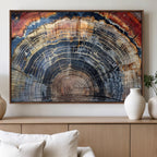 Tree Rings Wall Art Canvas Print, Framed Petrified Wood Art, Modern Rustic Decor