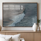 Ocean Waves Wall Art Canvas Print, Framed Coastal Serenity Surf Scene
