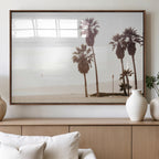 Coastal Light Wall Art Canvas Print, Framed Relaxing Shoreline Art, Minimalist Ocean Tropical Decor