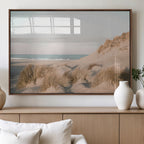 Beach Landscape Wall Art Canvas Print, Framed Sand Dune Photography, Minimalist Seascape Coastal Decor