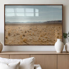 Desert Plains Wall Art Canvas Print, Golden Light Over Dry Grass and Open Horizon
