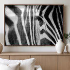 Zebra Stripes Wall Art Canvas Print, Black and White Close Up Wildlife Pattern