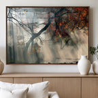 Sunlit Autumn Forest Wall Art Canvas Print