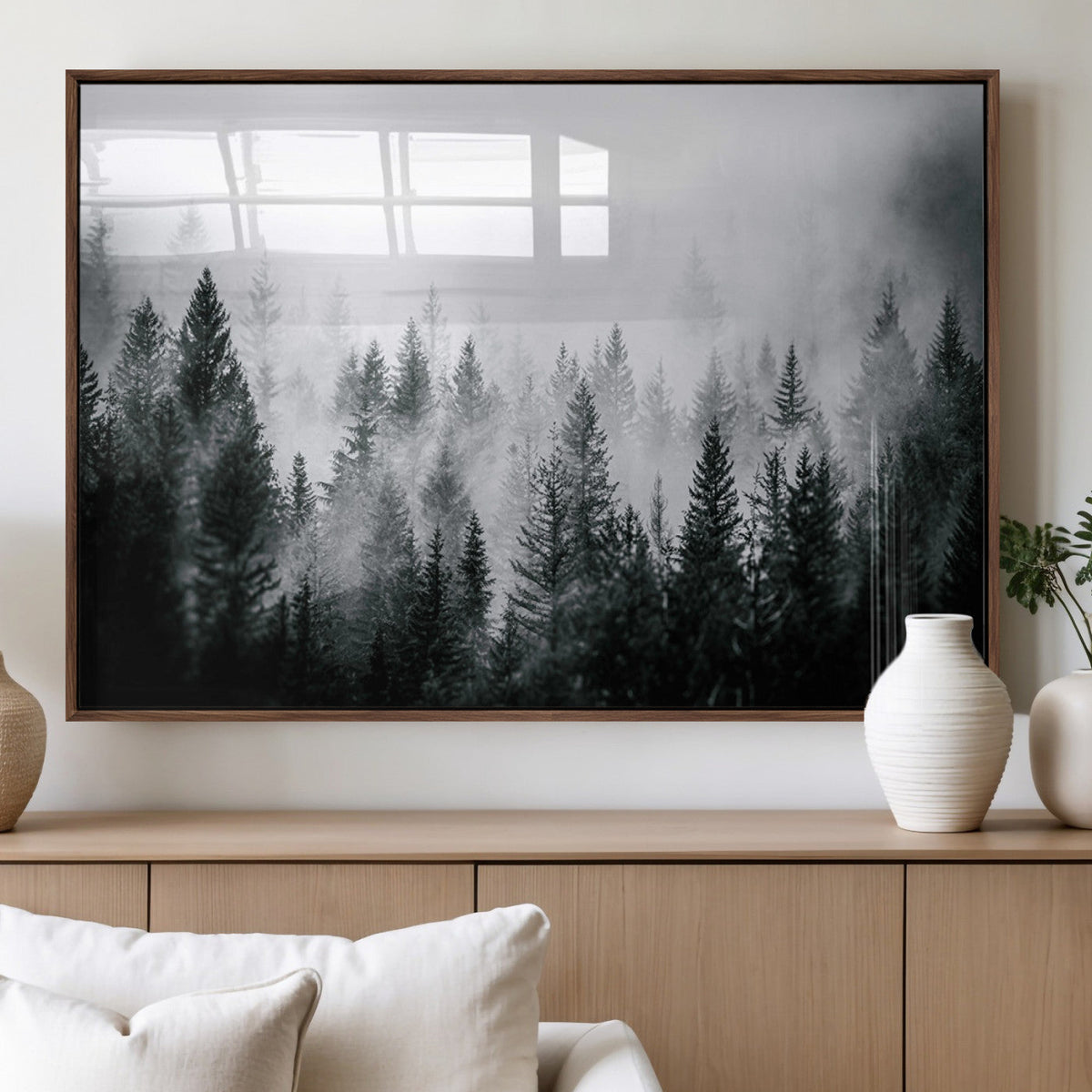 Desert Cactus Wall Art Canvas Print, Framed Southwestern Art, Bohemian Western Decor