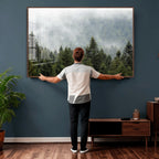 Misty Mountain Forest Wall Art Canvas Print