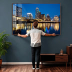 Austin Skyline Wall Art Canvas Print, Austin Downtown Night Cityscape