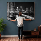 Austin Skyline Wall Art Canvas Print, Austin Downtown Night Cityscape