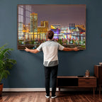Baltimore Skyline Wall Art Canvas Print, Baltimore Downtown Night Cityscape