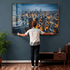 Chicago Wall Art Canvas Print - Chicago City Downtown Night Cityscape
