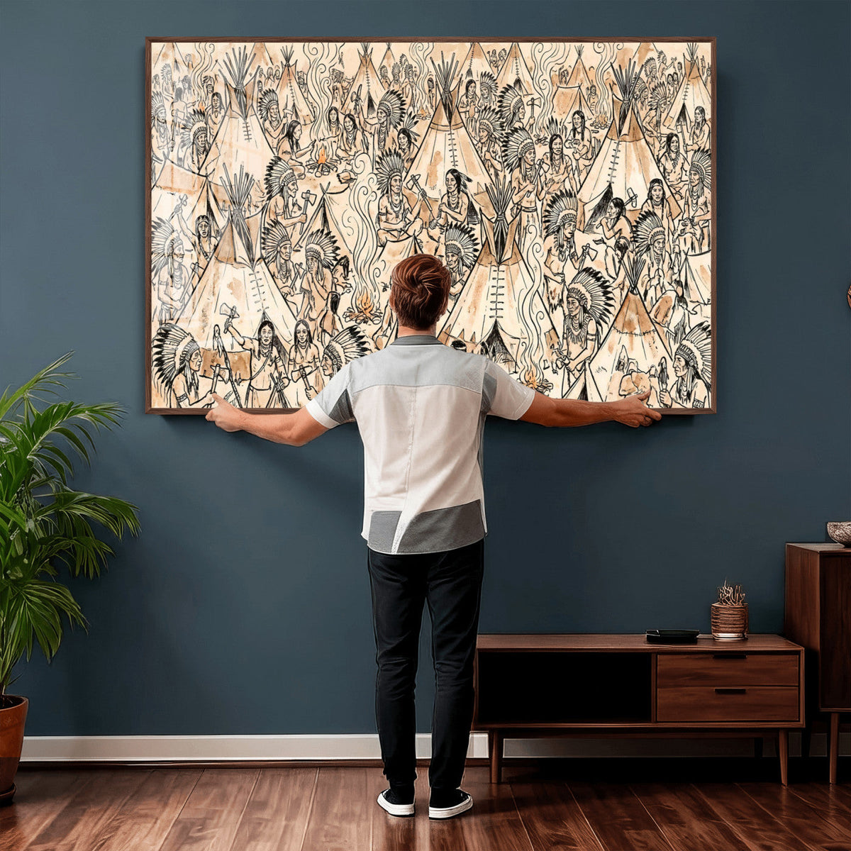 Native American Indian Wall Art Canvas Print