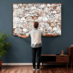 Abstract Longhorn Herd Wall Art Canvas Print