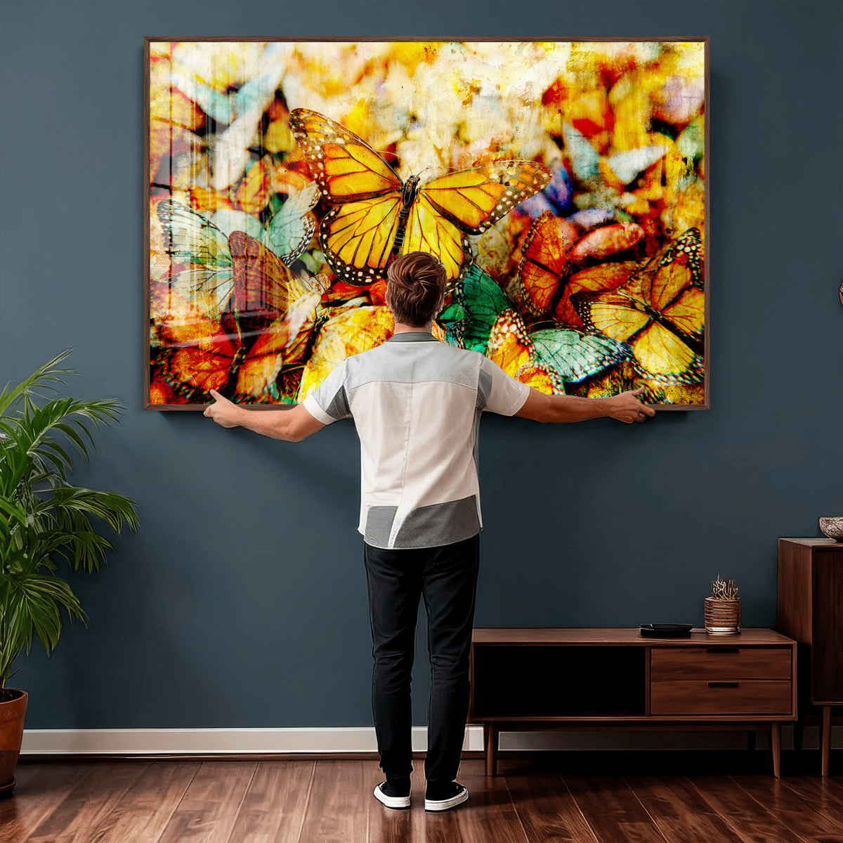 Butterfly Wall Art Canvas Print | Colorful Abstract Nature Artwork