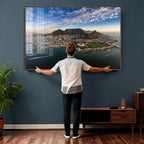 Cape Town Wall Art Canvas Print | Table Mountain Coastal Skyline Panorama