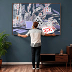 Playing Cards Canvas Wall Art | Casino Game Room Decor