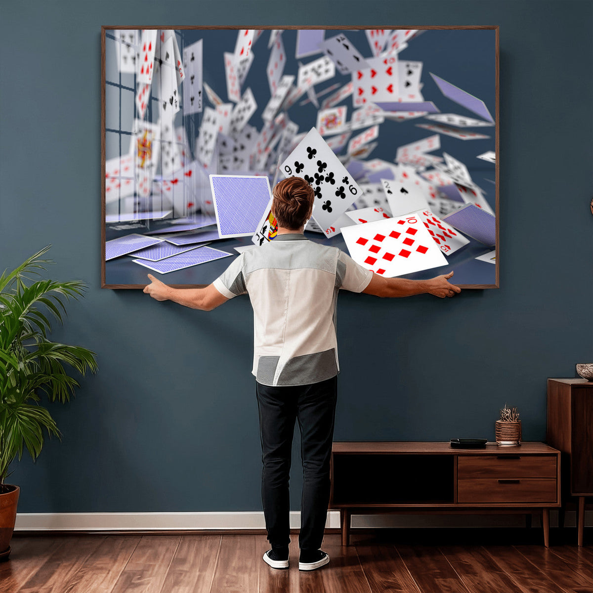 Playing Cards Canvas Wall Art | Casino Game Room Decor