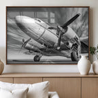 Vintage Airplane on Runway Canvas Print