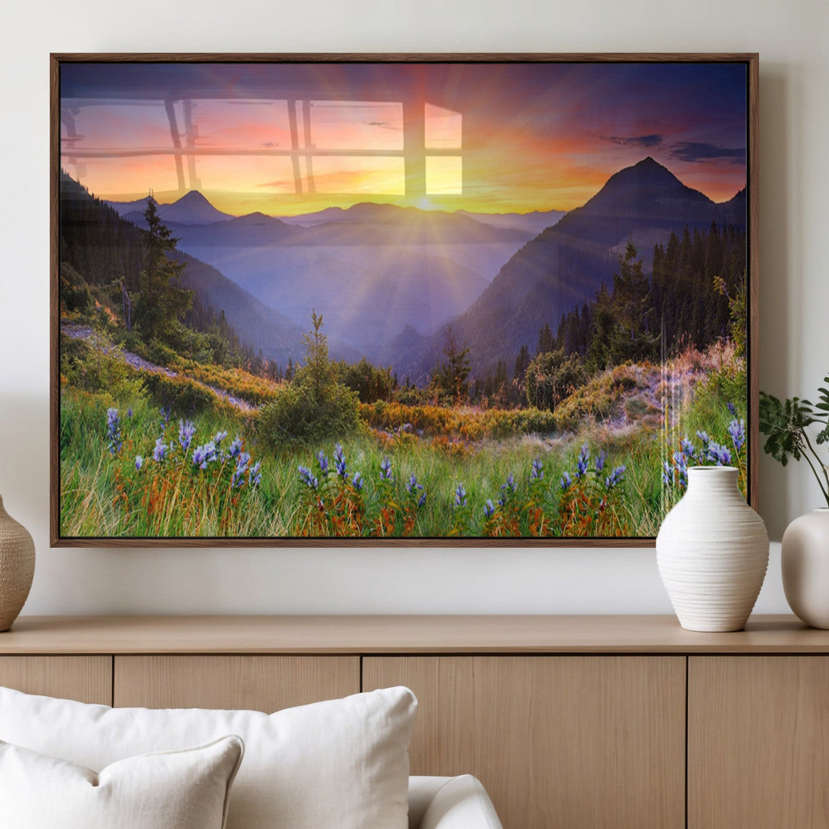 Mountain and Spring Wall Art Canvas Print