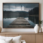 Wooden Bridge Near Lake Wall Art Canvas Print