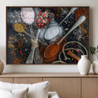 Spices and Seasonings Canvas Wall Art | Colorful Triptych Kitchen Decor