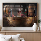 Wine and Barrels Wall Art Canvas Print