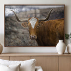Framed Big Cow Animal Wall Art Canvas Print