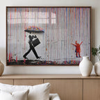 Banksy Wall Art Canvas Print | Framed Graffiti Street Art Picture