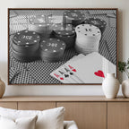 Poker Game Cards Wall Art Canvas, Multi Panel Wall Art