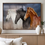 Animal Wall Art Three Horses Farmhouse Art Canvas Print