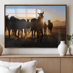 Horse Herd Wall Art Animal Canvas Print