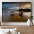 Serene Lake Pier at Sunset Canvas Print | Landscape Wall Art | Ready to Hang